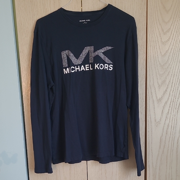 Michael Kors Dark Blue Logo Long Sleeve Tee - Picture 1 of 1